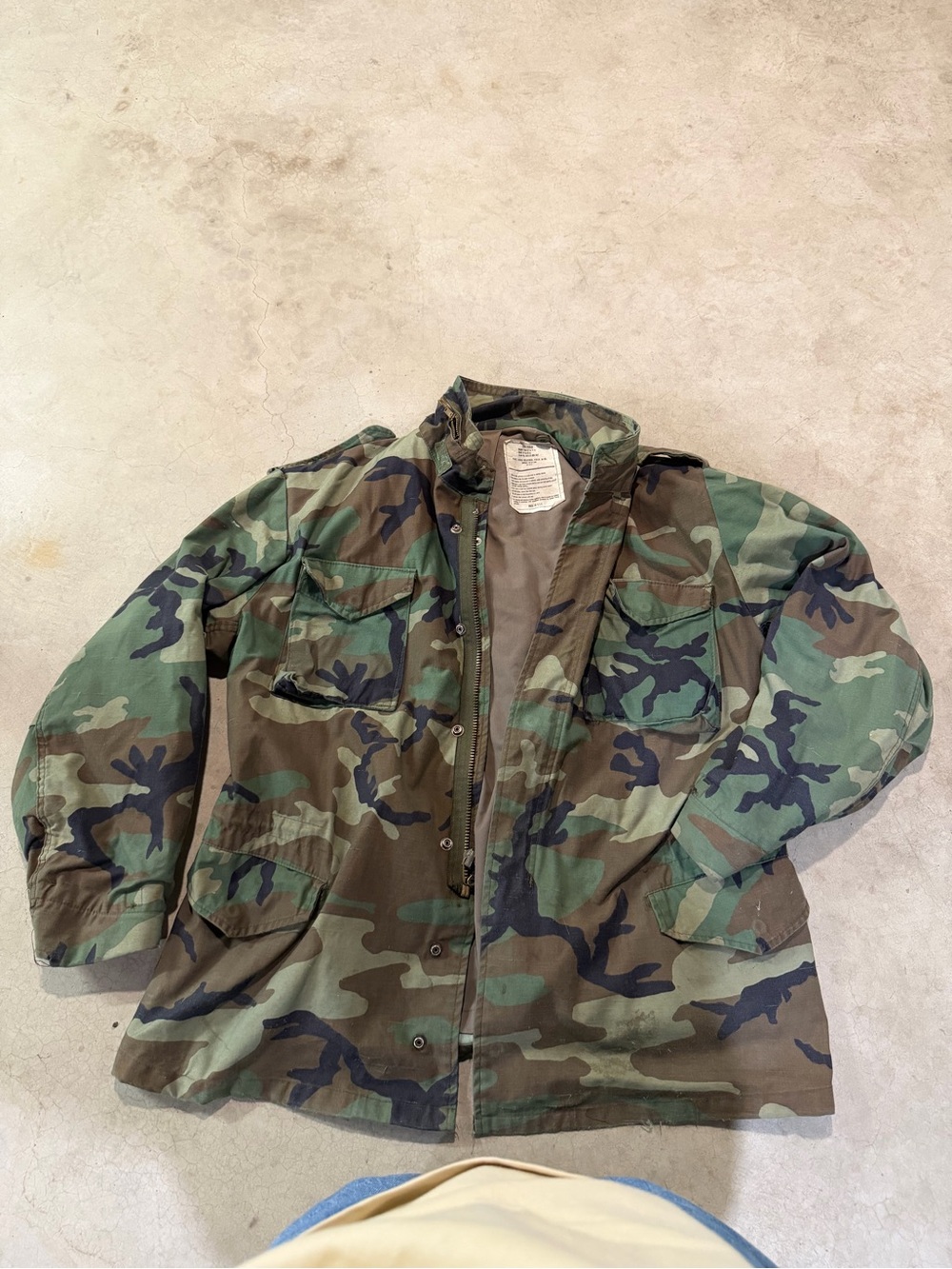 Men's Military Field Jacket - Woodland Camo Green